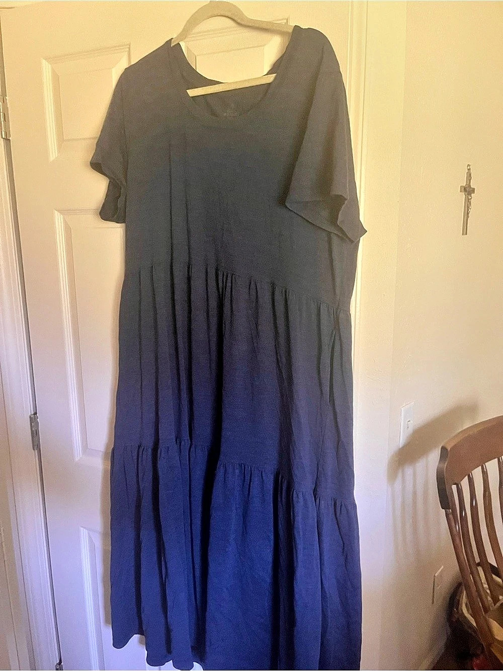Woolx Tiered Maxi Dress in Black Size 1X Like New